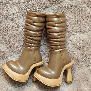 2003 Mattel My Scene Madison Back To School Brown & Tan Replacement Shoes Boots